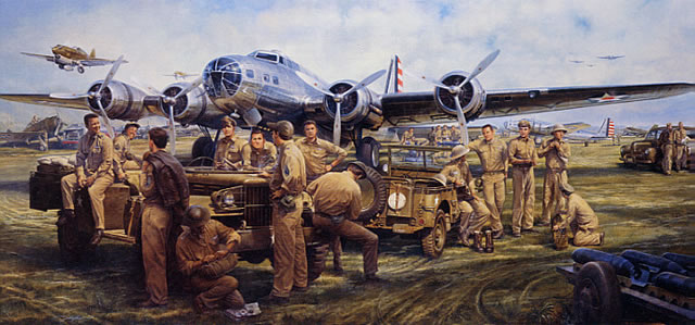 "They Fought With What They Had"-John D. Shaw-B-17 Flying Fortress Art